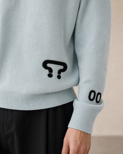 Relaxed fit knitted crew neck sweater